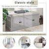 PAGED Classic 4-Door Storage Bench with Linen Cushion, Entryway Ottoman with Storage, Magnetic Closure Shoe Bench with Adjustable Shelves - 3 of 4