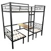 NicBex Full Bunk Bed Convertible Metal Bed Frame with Table, 2 Benches, 2 Drawers, Ladder and Full Length Guardrail, No Box Spring Required, Black - 3 of 4