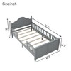 Twin Bed Frames for Kids with Rails, Wood Platform Bed with Headboard and Footboard, Girls Twin Beds - 2 of 4