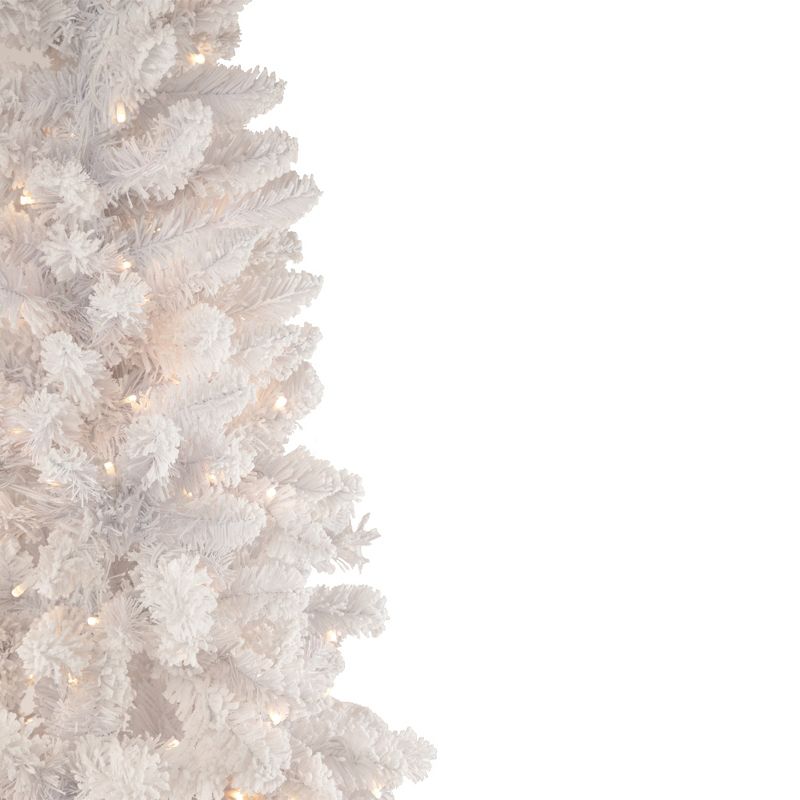 Northlight 6.5' Pre-Lit Medium Flocked Norway Pine Artificial Christmas Tree, Warm White LED Lights, 5 of 9
