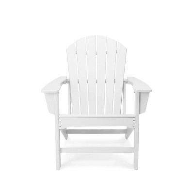 Plastic Resin Adirondack Chair - White - EDYO LIVING