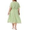 Agnes Orinda Women's Plus Size Elegant Lace Floral Ruffle Short Sleeve V Neck Trendy Tunic Dresses - 4 of 4