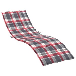 vidaXL Sun Lounger Cushion - Red Check Pattern, Oxford Fabric, Indoor/Outdoor Use, Non-Slip Design, Foam Fiber Filling, 78.7"x19.7"x1.2" - 1 of 4