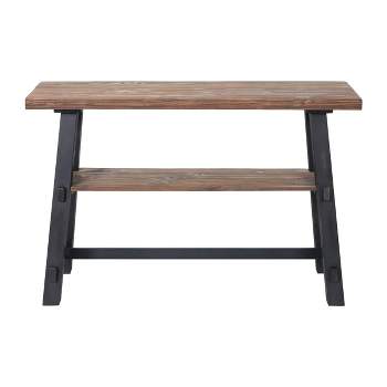 48" Odin Solid Wood Console Table with Shelf Black - Alaterre Furniture