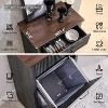 Tilt-Out Trash Cabinet, Hidden Trash Can with 10 Gallon Storage, Wooden Hidden Garbage Can Cabinet with Drawer for Kitchen & Living Room - 3 of 4