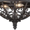 Franklin Iron Works French Scroll Rustic Farmhouse Ceiling Light Semi Flush Mount Fixture 16 1/2" Wide Rubbed Bronze 3-Light for Bedroom Kitchen House - 3 of 4