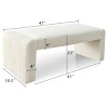 Kaia 47" Minimalist Aesthetic Look Teddy Waterfall Upholstered Bench-Maison Boucle - 4 of 4