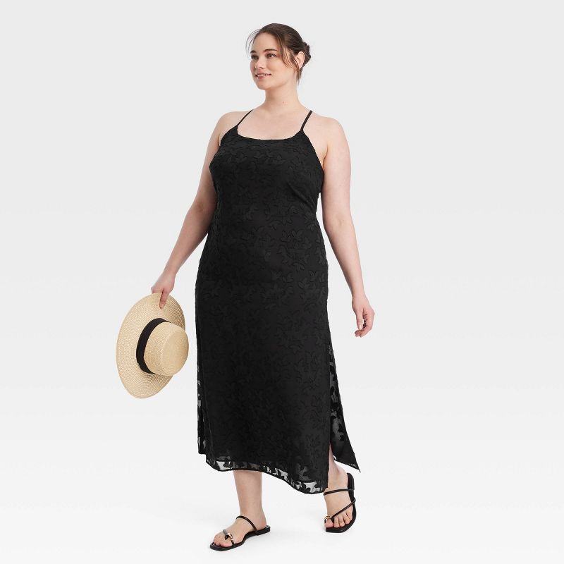 Women's Jacquard Maxi Slip Dress - A New Day™, 4 of 11