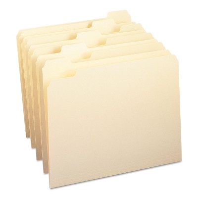 Smead File Folders 1/5 Cut One-Ply Top Tab Letter Manila 100/Box 10350