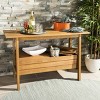 Bertie Outdoor Tea Trolley PAT7035 - Natural - Safavieh - 2 of 4