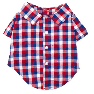 The Worthy Dog Seersucker Check Button Up Look Pet Shirt : Target