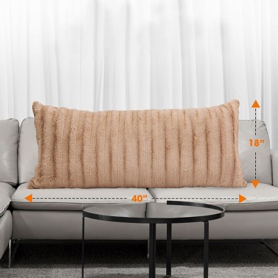 Sand Faux Fur Rectangular Body Pillow for Kids - 18" x 40"