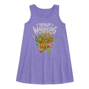 Girls' - Teenage Mutant Ninja Turtles - Leo and Brothers Ninja Warriors Graphic Sleeveless Aline Dress - 1 of 3