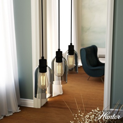 Hunter Fans 4.5" Lochemeade Ceiling Light Natural Iron Finish - 3 Bulb Pendant for Modern Spaces