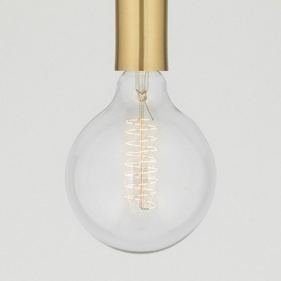 Aged Brass and Concrete Indoor/Outdoor Pendant Light
