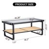 NicBex 2-Tier Tempered Glass Coffee Table Center Dining Table with Open Shelf for Living Room - 3 of 4