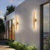 LLHZSY 27 1/5" Modern Long LED Wall Light Fixture Mount for Exterior Porch Yard Patio Garage-Black/Gold - 2 of 4