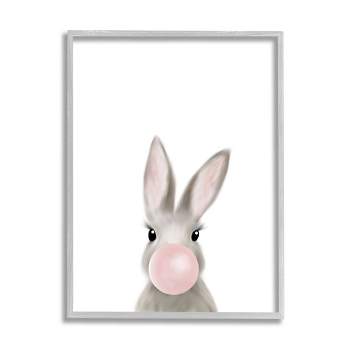 Stupell Industries Bunny with Pink Bubble Gum Forest Animal