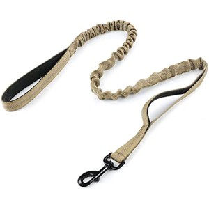 rabbitgoo Tactical Bungee Dog Leash with Shock Absorption, Padded Control Handles for Medium Large Dogs, 4FT, Brown - 1 of 1