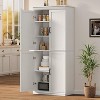 70" Tall Kitchen Pantry Cabinets, with 4 Doors, 2 Adjustable Shelves, Freestanding Cupboard, Modern Storage Cabinet, for Bathroom, Dining Room, White - 4 of 4