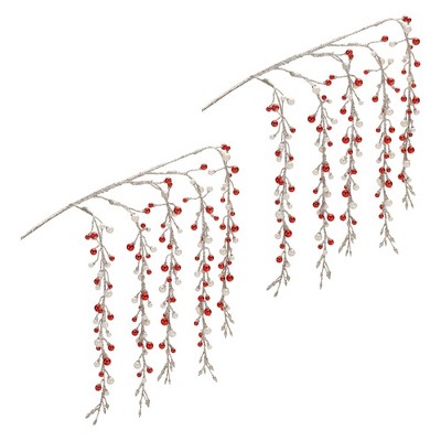 Hanging Glitter Berry Spray (Set of 2)