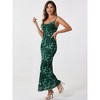 INSPIRE CHIC Women's Mesh Floral Sleeveless Stretchy Bodycon Cocktail Maxi Dress - 2 of 4