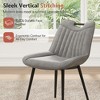 AMERLIFE Faux Leather Dining Chairs Set of 4, Mid-Century Modern Upholstered Chairs with Curved Back & Metal Legs - 3 of 4