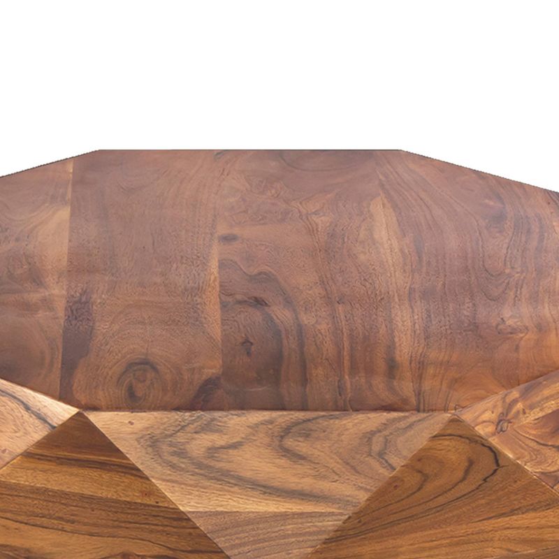 Diamond Shape Acacia Wood Coffee Table with Smooth Top Dark Brown - The Urban Port, 3 of 8