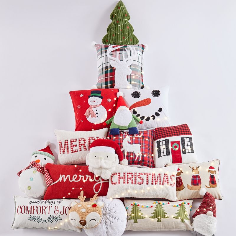 White Pine Applique Snowman Pillow 18x18 -Levtex - Merry & Bright, 3 of 4