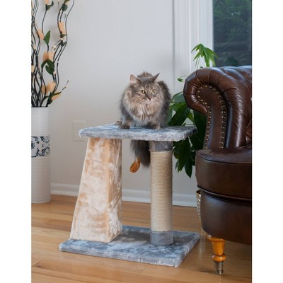 Gray and Beige Sisal Carpet Two-Level Cat Scratcher