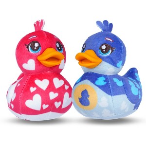Mini Kwaaks, Cupido & Wayne - 4" Plush Ducks with Stitched Eyes & Soft Beak, Hanging Loop Plush Toys for Bags, Collectible Stuffed Animal Set - 1 of 4