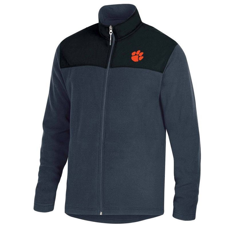 NCAA Clemson Tigers Gray Fleece Full Zip Jacket, 1 of 4