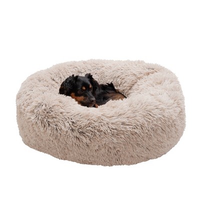 FurHaven Calming Cuddler Long Fur Donut Dog Bed