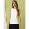 INSPIRE CHIC Women's Casual Peter Pan Collar Sleeveless Jacquard Floral Tank Top - 4 of 4