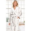 ADR Plush Striped Robe for Women, Long Fleece Plaid Winter Bath Robe, Plus Size - 2 of 4