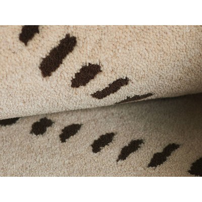 Beige Hand-Tufted Wool Rectangular Area Rug 5' x 8'