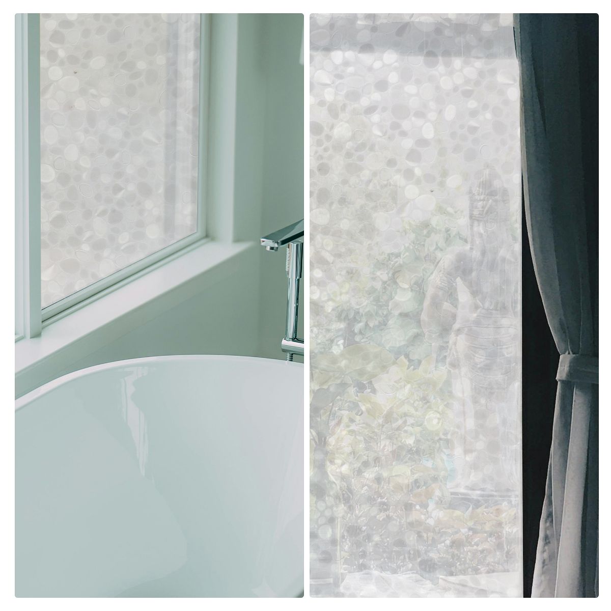 Unique Bargains Cobblestones Pattern Window Privacy Film 196.85"L x 17.72"W Clear 1 Pc - thumbnail 6
