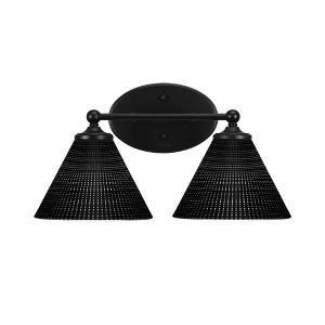 Toltec Lighting Capri 2 - Light Vanity in  Matte Black with 7" Black Matrix Shade - 1 of 2