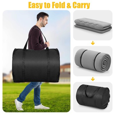 Full Gray Handcrafted Microfiber Futon Pad with Carry Bag