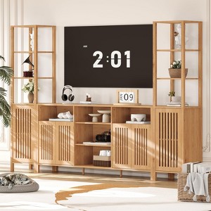 GustoWave Modern Large Wooden TV Stand with Bookshelves, Farmhouse TV Stand for 70 Inch TVs, Entertainment Center - 1 of 4