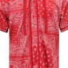 Slickblue Men's Hooded Bandana Baseball Jersey, Street Style, Black/White/Red, Cotton Blend, Size S-XL - 3 of 4