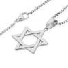 West Coast Jewelry Men's Large Star of David Polished Stainless Steel Necklace - 24" - 3 of 4