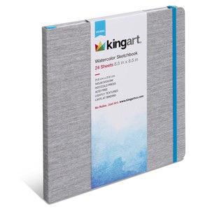 KINGART Watercolor Paper Sketchbook 8.5x8.5 24 Pages - 1 of 4