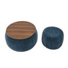 NicBex Modern Round Storage Ottoman Set of 2 Small Footstools with Panel Top for Bedroom and Living Room - 3 of 4