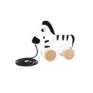 Toysters Wooden Zebra Elephant Giraffe Pull Along Animal Shaped Toys - 1 of 1