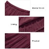 Women's Chiffon Boho Maxi Skirt - High Waist Tiered Pleated Floral A-Line Long Skirt Wine - 3 of 4