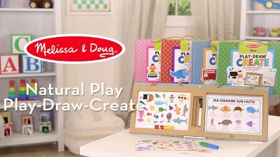 Melissa & Doug LCI31322 Natural Play Draw Create Reusable Drawing & Magnet Kit Princesses - Multi Color