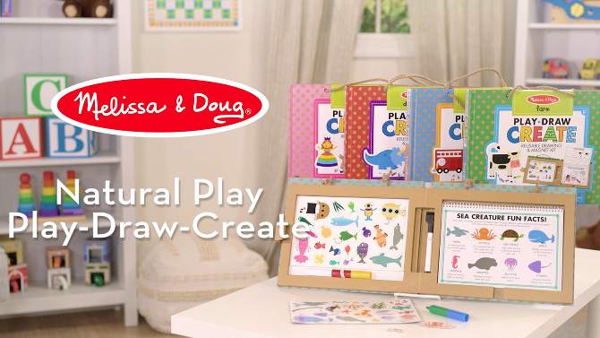 Melissa &#38; Doug Natural Play: Play, Draw, Create Reusable Drawing &#38; Magnet Kit - Dinosaurs (41 Magnets, 5 Dry-Erase Markers), 2 of 14, play video