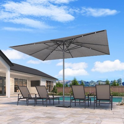 PURPLE LEAF Outdoor Patio Umbrella Market Table Sun Umbrellas with 8 Aluminum Sturdy Ribs for Backyard Deck Garden Pool