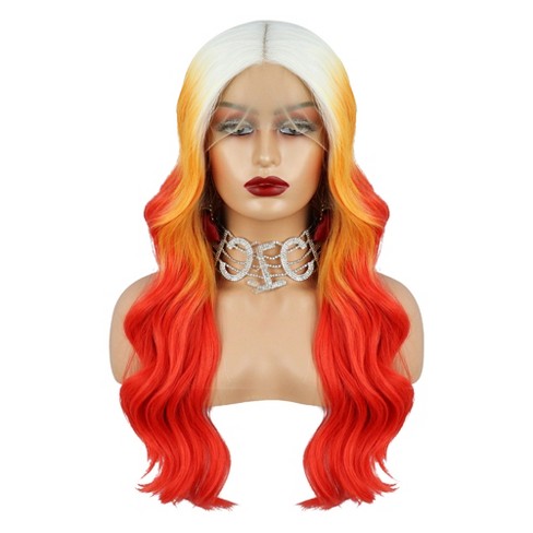 Unique Bargains Long Body Wave Lace Front Wigs For Women With Wig Cap 26